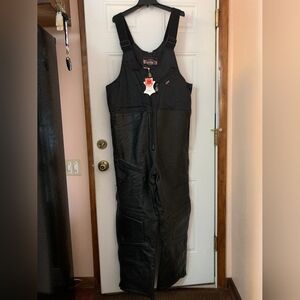 Black Leather Snowmobile Bibs